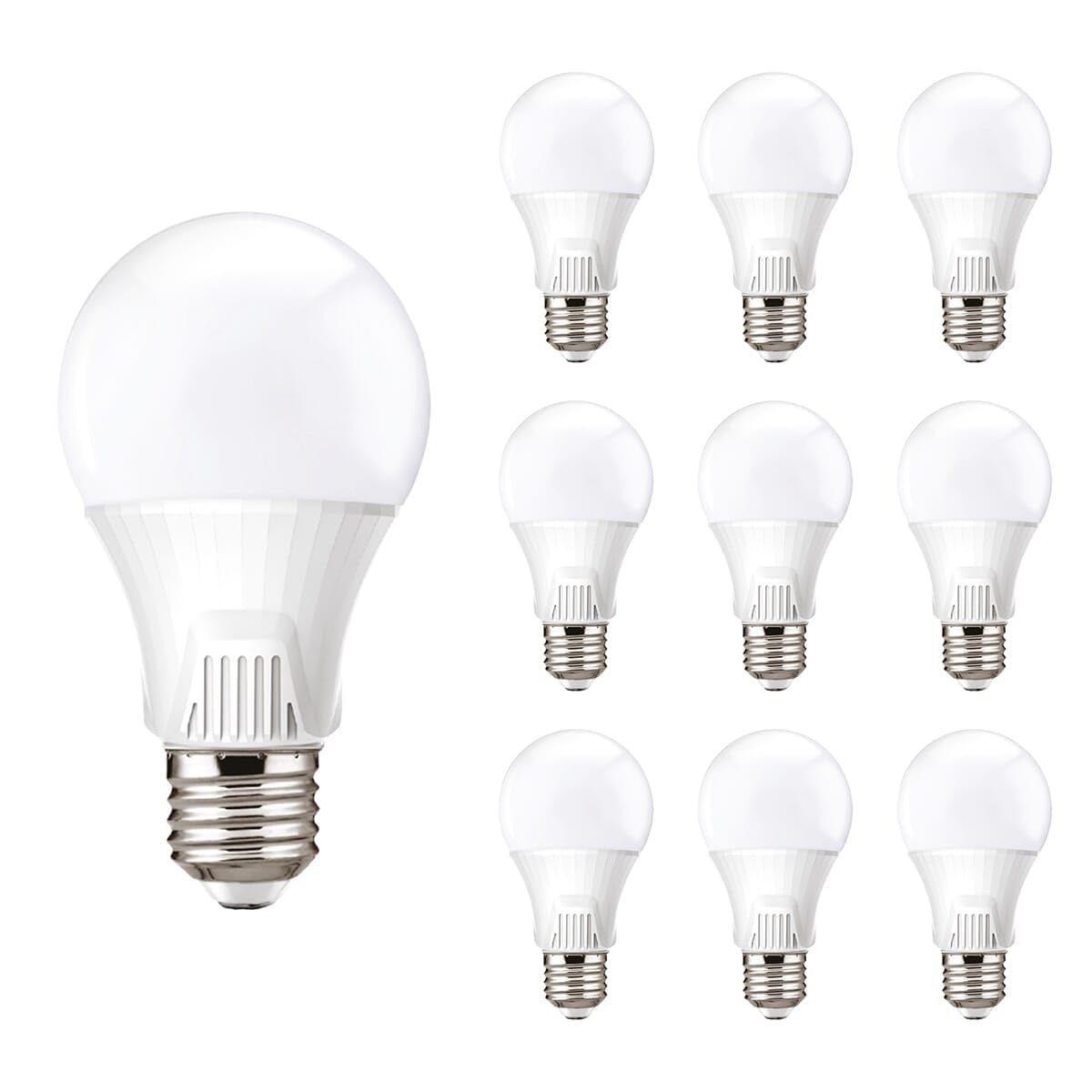 KOBI Premium LED-Lampe E27 9W - 810lm - 6500K Kaltweiß (Tageslicht) - 230V - 30.000 Stunden Lebensdauer - Standardform - Für Arbeitsplatz oder Spiegelschrank - 10 Stück
