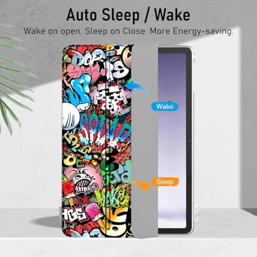 Image of ProElite Cover for Samsung Galaxy Tab A11 Plus 11 inch Case Cover, Smart Flip Case Cover for Samsung Galaxy Tab A11+ 11 inch Translucent Back with Stylus Pen, Hippy