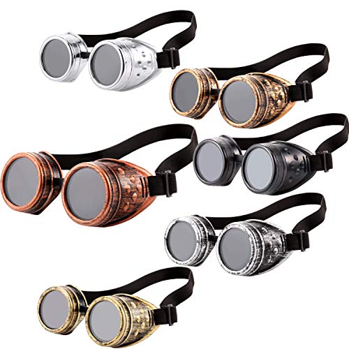 Frienda 6 Pcs Steampunk Goggles