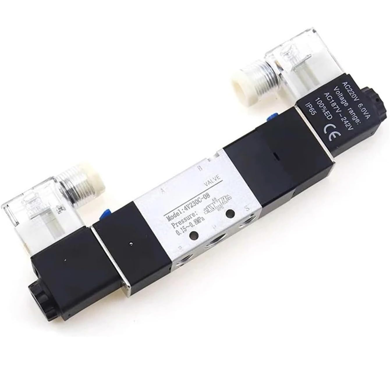 Pneumatic Solenoid Valve - 5/2 Way Single Coil, Suitable for DC24V and AC220V Applications(4V120-06 DC24V)