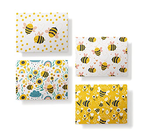 Image of Twigs Paper - Assorted Bumble Bee Greeting Cards - Stationery Cards with Envelopes - Thank You Card - Blank Note Cards - Greeting Cards for All Occasions - Made in USA (5.5 x 4.25, Set of 12)