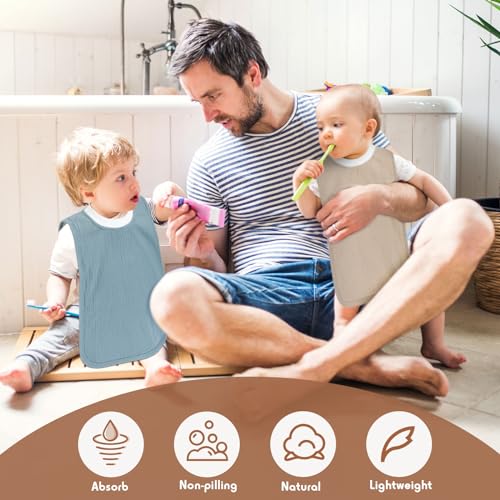 image for Newwiee Large Muslin Pullover Baby Bibs Full Coverage Toddler Slip on 