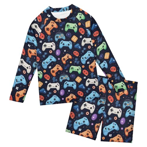 Game Console Toy Toddler and Baby Boys' 2-Piece Swimsuit Trunk, Long Sleeve Rashguard Bathing Suit B0402735