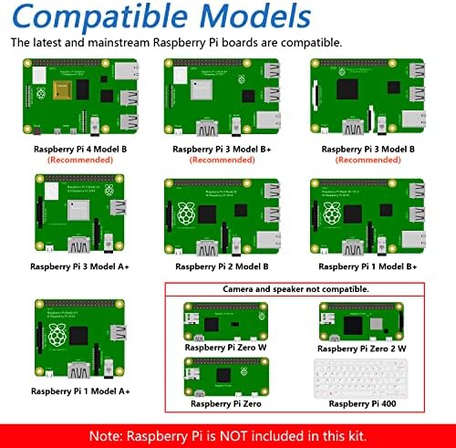 FREENOVE Complete Starter Kit for Raspberry Pi 4 B 3 B+ 400, Python C Java Scratch Code, 708-Page Tutorial, 138 Projects, 386 Items (Camera, Speaker, Sound Sensor, Air Pressure Sensor, I2C LCD)
