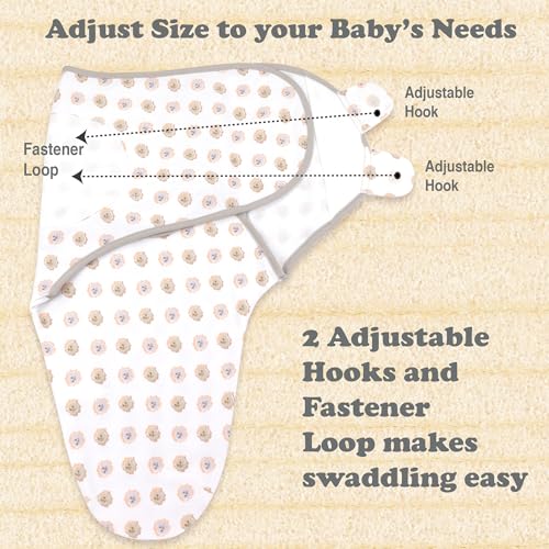Image of Swaddles for Newborns - 3-Pack Infant Swaddles 0-3 Months - Adjustable Newborn Swaddle Sleep Sack - Soft Organic Cotton Baby Wrap for Safe & Cozy Sleep