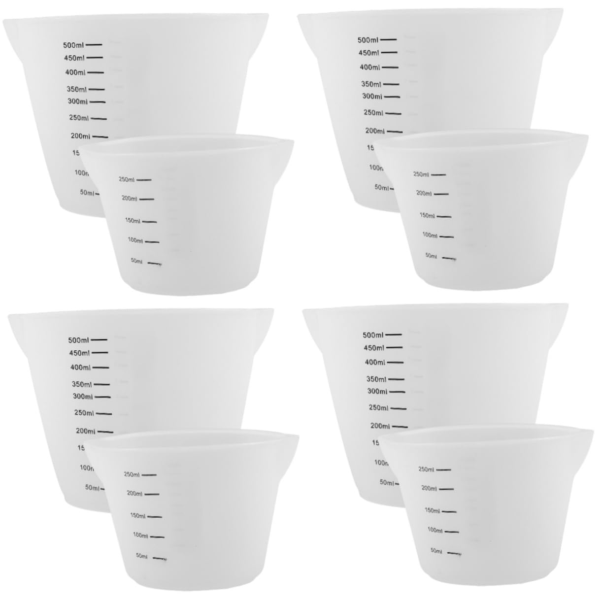 ABOOFAN 8 Piezas Taza Medidora Práctico Vaso Medidor Tazas De Cocina Vasos Mezcladores De Silicona Para Resina Vaso Medidor De Silicona De Graduada Gel De Sílice