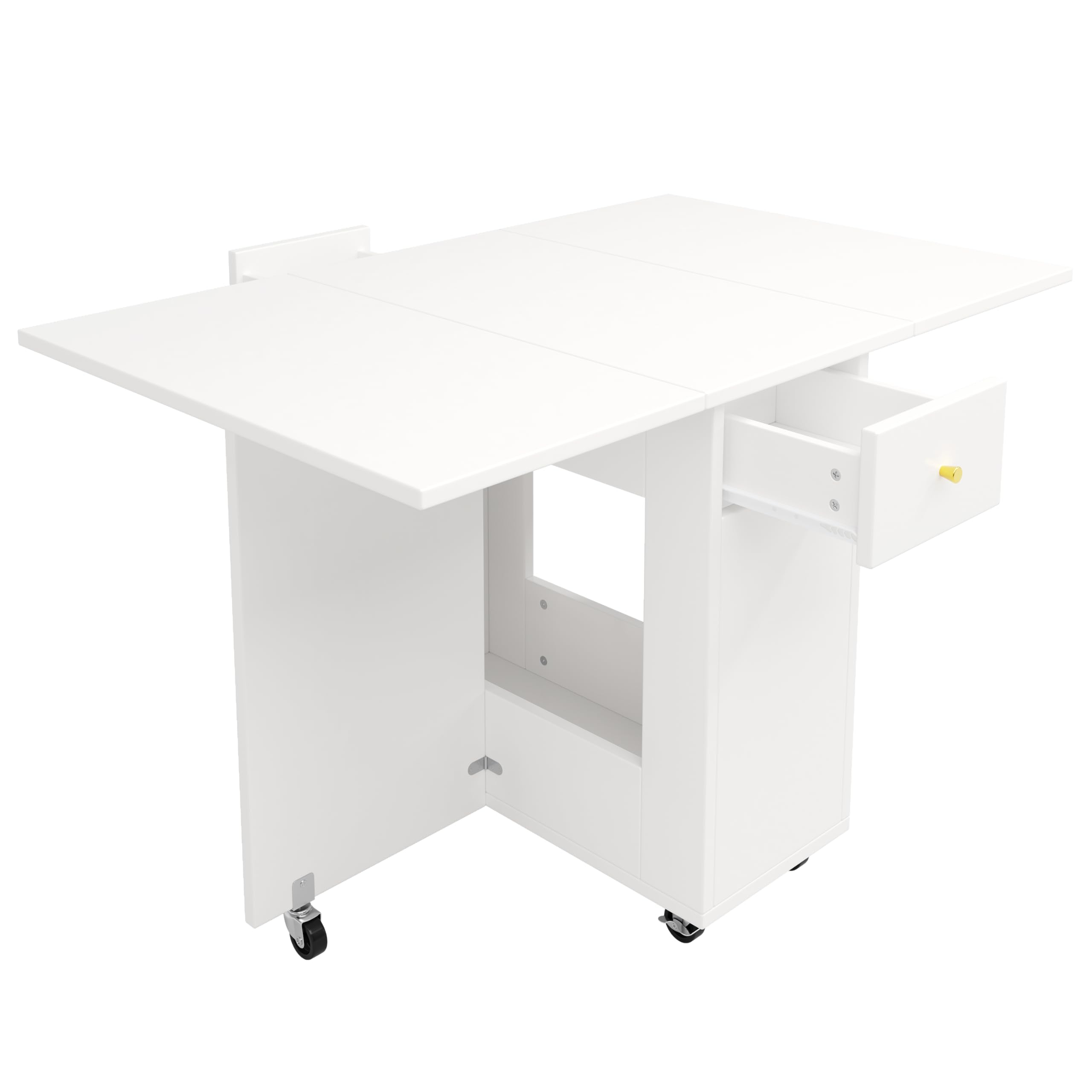 Armadio alto, buffet, mobile da cucina, vetrina, credenza, set di mobili da cucina con tavolo da pranzo e tavolo da bar pieghevole, tavolo da pranzo mobile su ruote, con vano portaoggetti