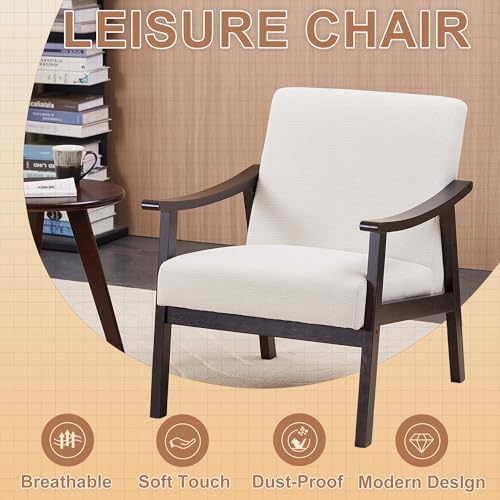 Sillón de respaldo alto tejido de poliéster blanco antiguo miniatura 7