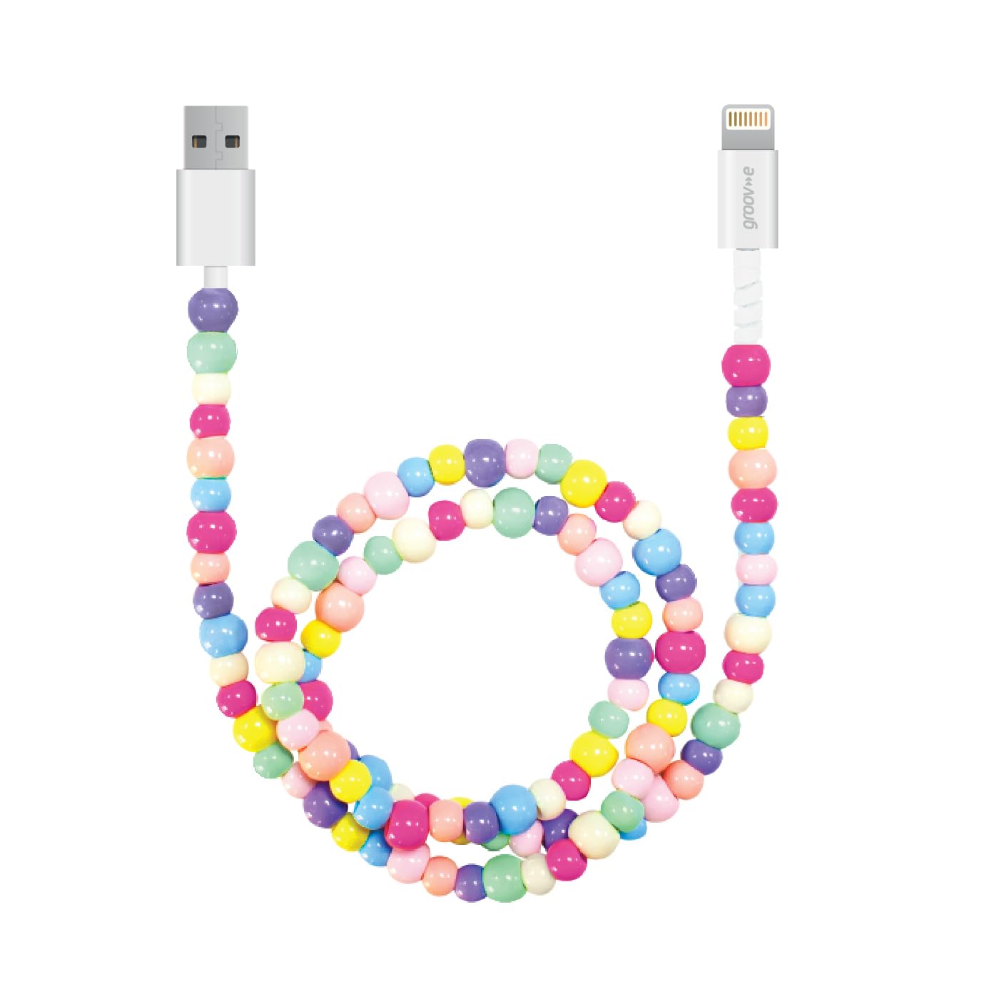 Groov-E Usb-A Plug To Lightning Plug Charging Lead, 1M Beaded