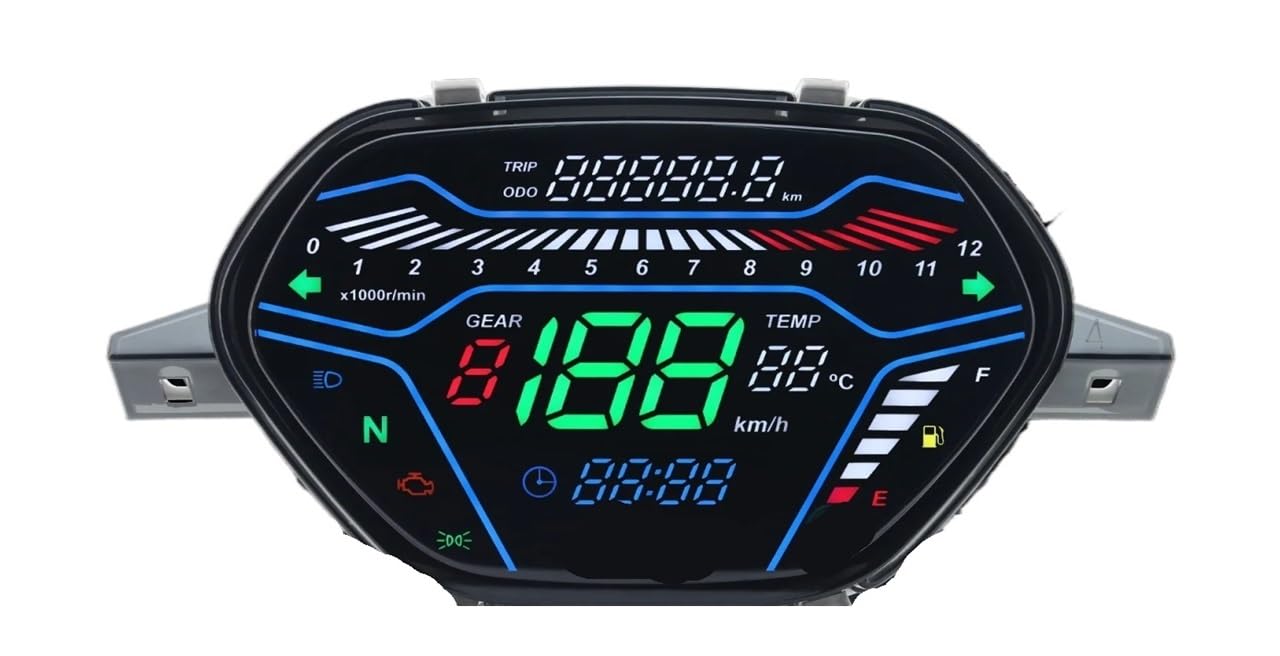 Compteur de Vitesse Digital Moto Compteur De Vitesse Universel pour Moto, Compteur Kilométrique Numérique, Tableau De Bord pour Tachymètre pour Titan CG125