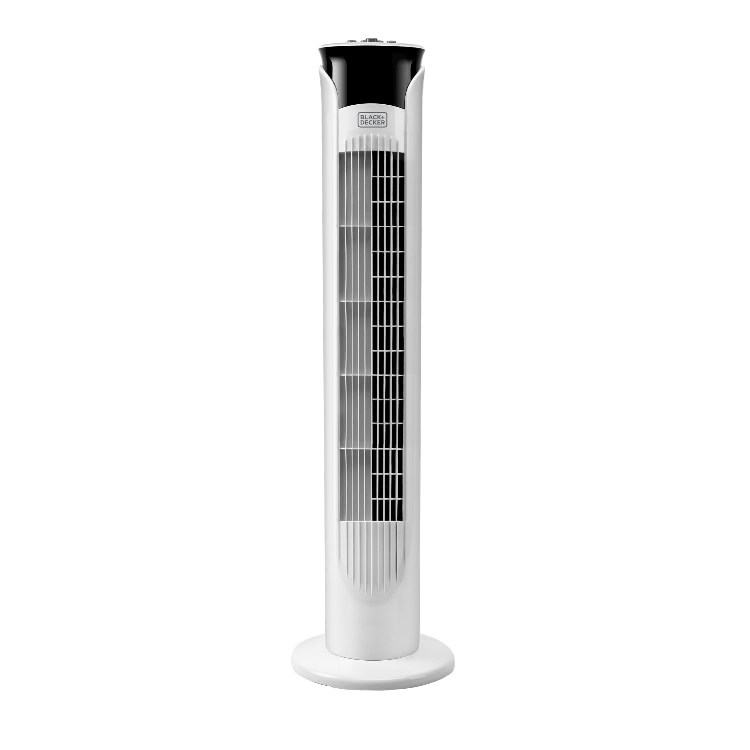 BLACK+DECKER - Ventilatore a torre 45W BXEFT47E | 81 cm | Oscillante e silenzioso | 3 velocità | Timer 2h | Base antiscivolo | Maniglia | Flusso d'aria potente | Bianco