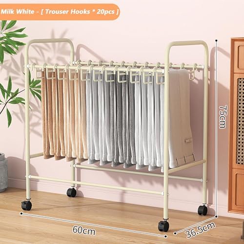 Miniatura 2 de Slide Out Pants Rack Closet Hanger Bar Pull Trousers Tie Belts Scarf Racks Top Mounted Wardrobe Clothes for Closet Retractable,Space-Saving Rolling