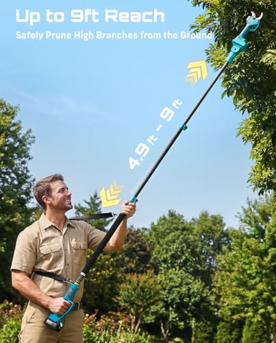 Image of SEESII 2-in-1 Pole Electric Pruning Shears, 2.2 inch Cut Cordless Pole Pruner