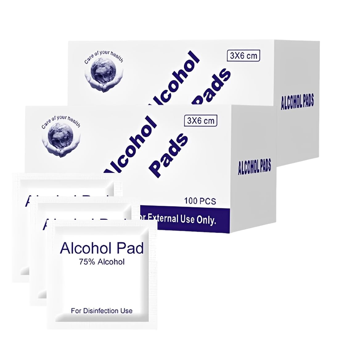 200pc Toallitas Desinfectantes Con 70% de Alcohol/Toallitas Estériles En Formato Monodosis（60 * 30mm）