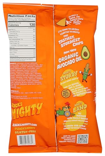 Image of Zack's Mighty Organic Avocado Oil Nacho Tortilla Chips, 7.5 OZ