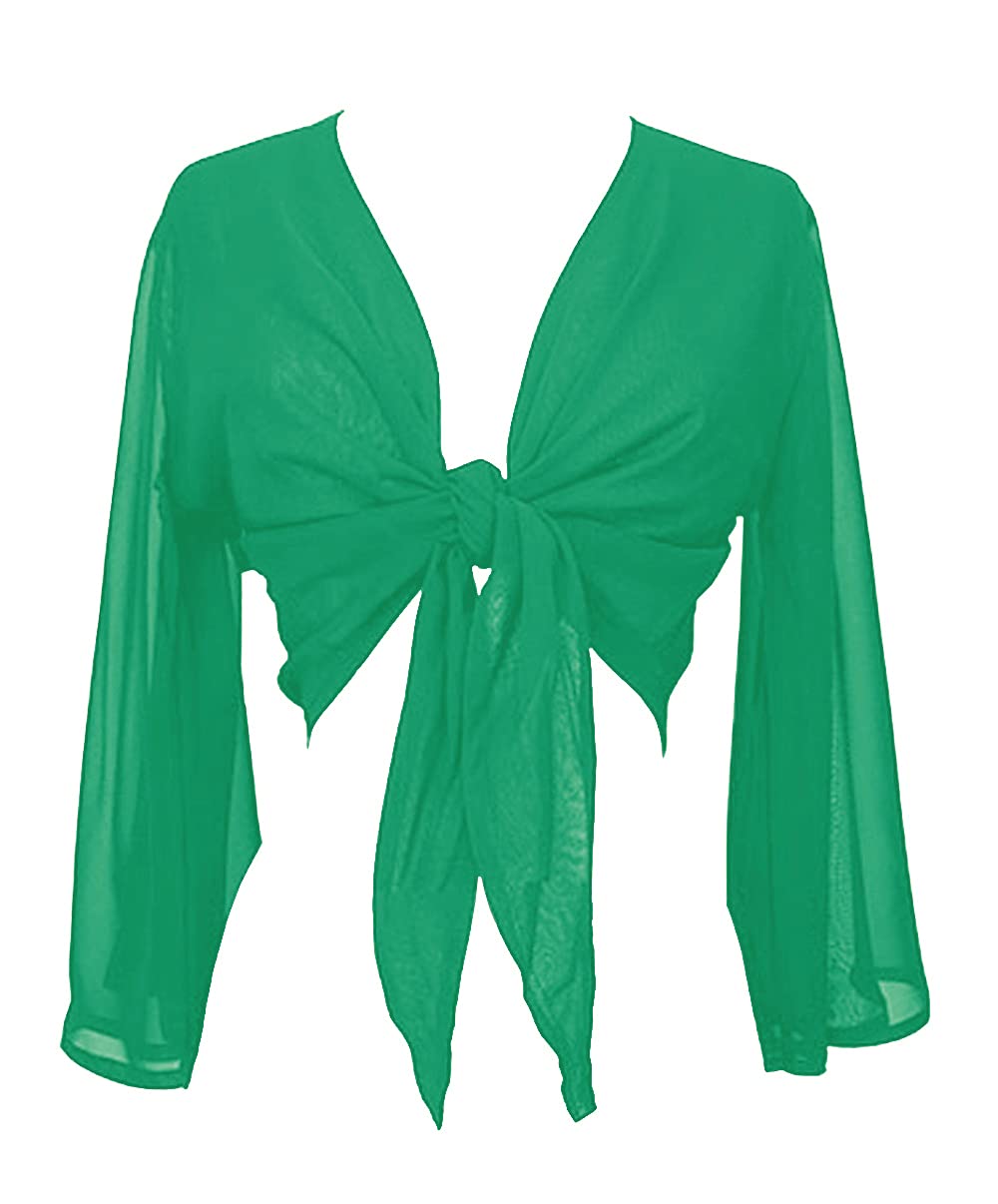 Indian Trendy Women's Flair Wrap Tie Top Chiffon Choli Blouse Belly Dance Gypsy Bolero Shrugs Cardigan