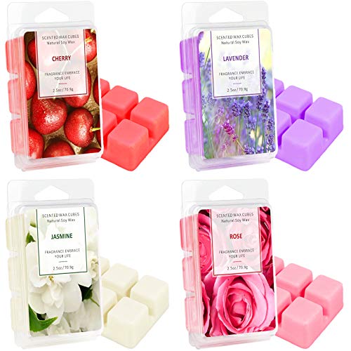DERDUFT Wax Melts, Wax Cubes, Wax Melts Cubes for Wax Warmer, Scented Wax Melts Gift Set, Wax Melts Wax Cubes, Cherry, Lavender, Jasmine, Rose