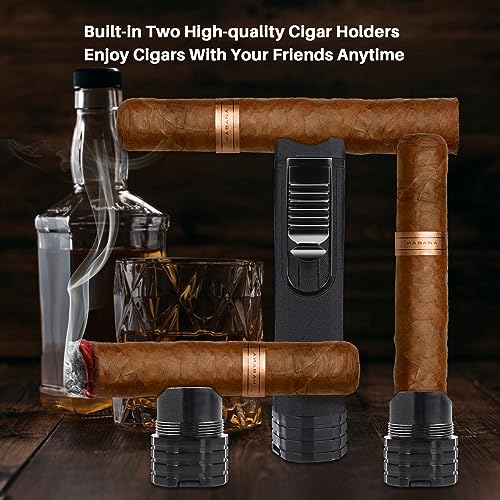 Encendedor todo en uno para cigarros con llama triple miniatura 5