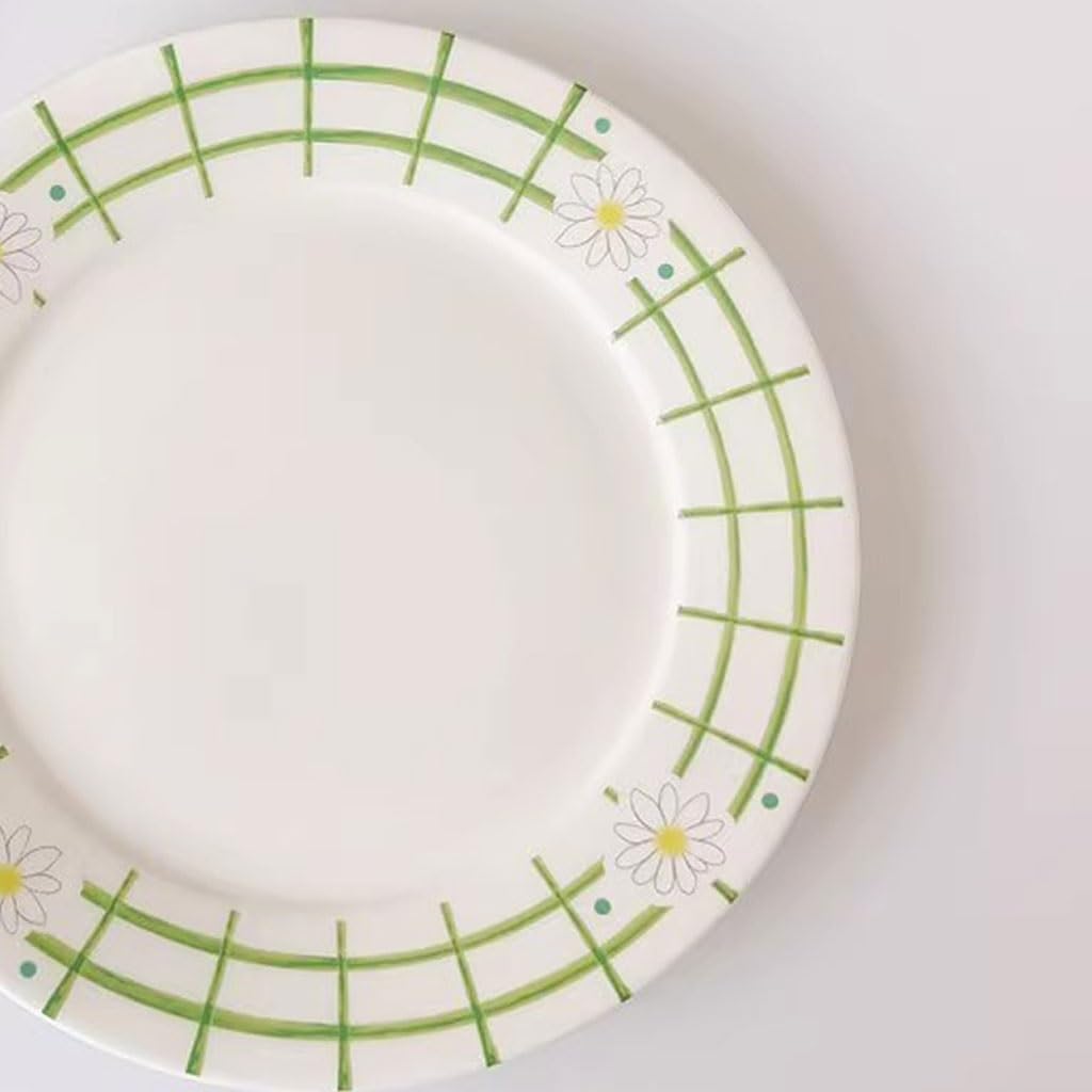 Platos Para Comer Plato De Cena De Cerámica Blanco Simple Y Fresco Pequeño, Plato De Comida Occidental, Plato De Fruta, Plato De Ensalada Plato De Cerámica Para La Cena