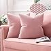 MIULEE Soft Fundas granulado Fundas para Cojines Protectores Solid Decorativa Cuadrado Juego Fundas de Almohada de Lanzamiento Poliéster y Mezcla de poliéster 50x50cm 2 Piezas Rosa