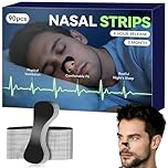 Nasal Strips 90 Pieces, Extra Strength Nose Strips for Breathing with Strong Adhesion, Anti Snoring Aids for Men & Women, Blocked Nose Relief, Drug-Free, Improves Sleep and Workout Performance