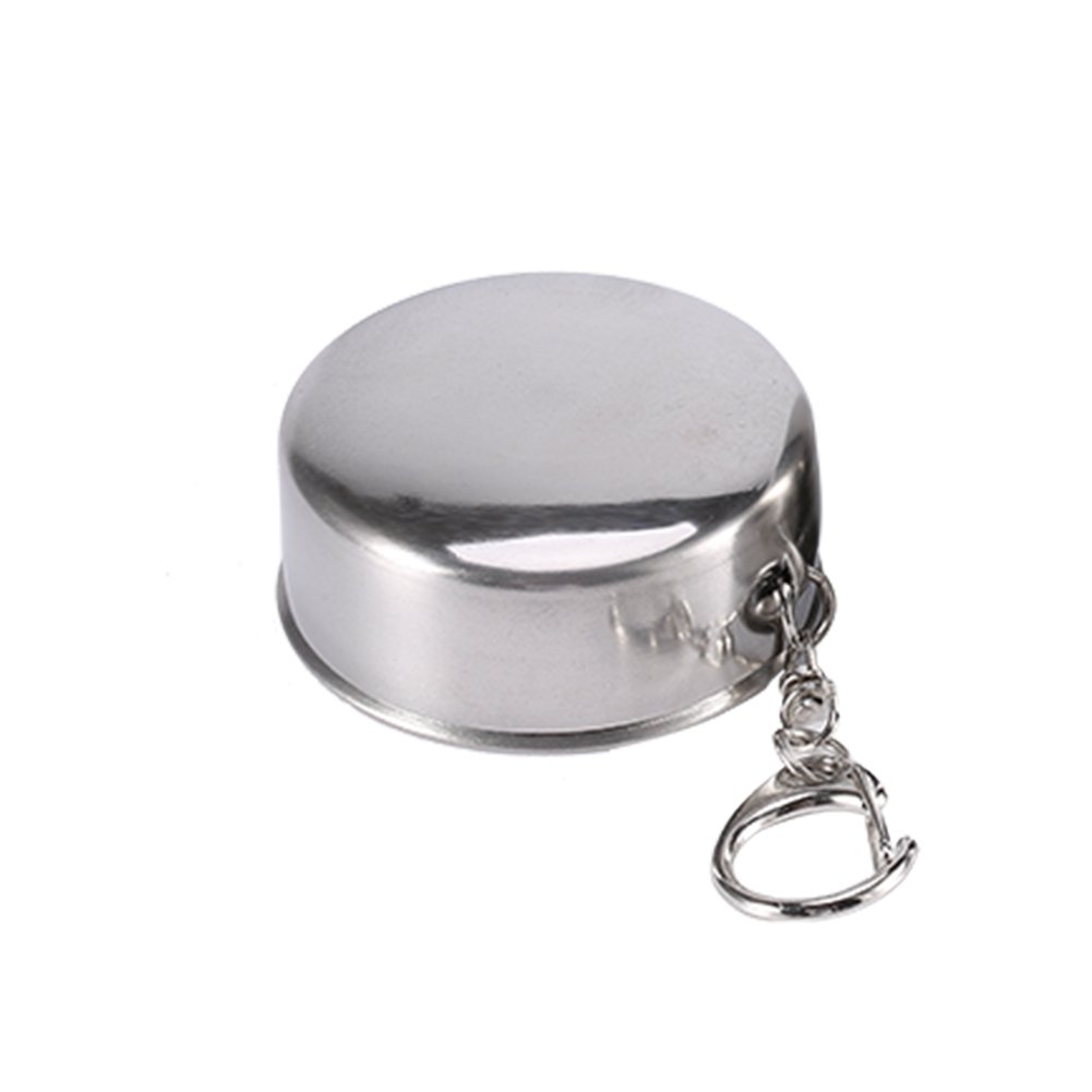 Fdit Travel Folding Cup S/M/L Stainless Steel Cup Camp Keychain Design Retractable Telescopic Collapsible Cup(S)