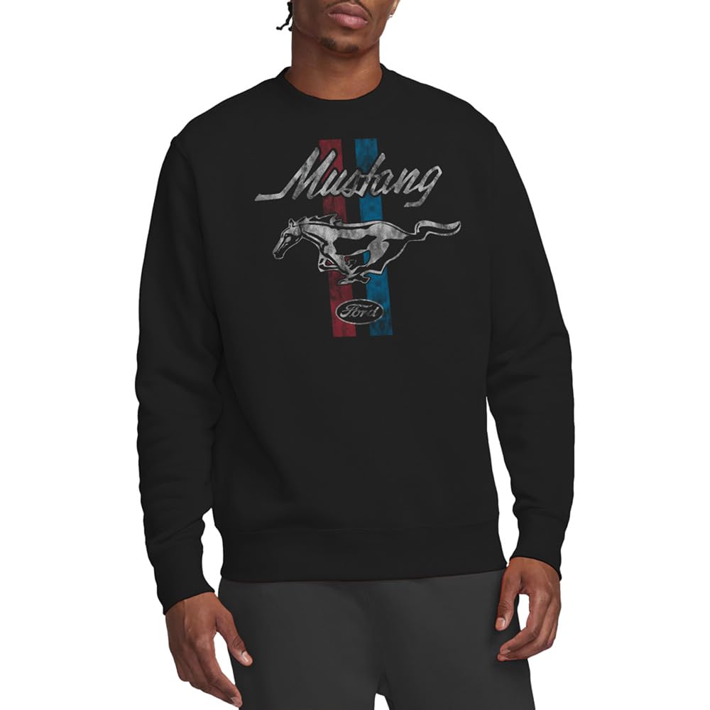 Ford Men's Black Mustang Stripes Sweatshirt in Size 2XL, Sports Direct
