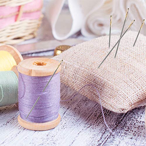 image for FEBSNOW 24PCS Self Threading Needles Sewing Needles Stitching Pins in 