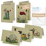 Unicef Grusskarten Set Mini Karten Graspapier | 10 Klappkarten mit Umschlägen | Grußkarten zu Ostern | pro verkauftem Set wird Kindern geholfen | klimaneutral produziert in Deutschland