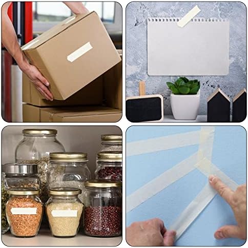 2 Rolls Masking Tapes, 50m x 20mm Masking Tape for Painting Strong Adhesive Masking Tape for Glass, Painting, Artists, Decorating, Crafts, School Stationery (White)
