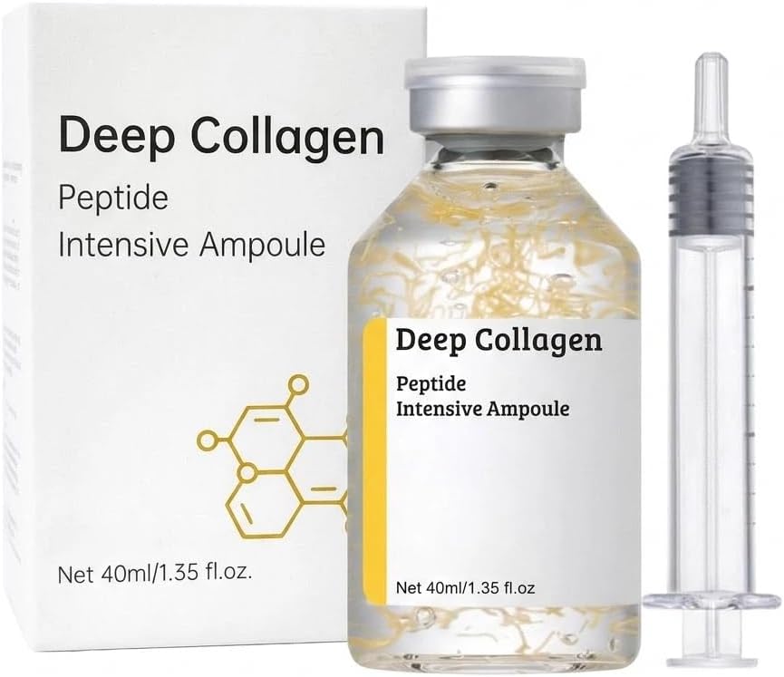 Deep Collagen Silk Peptide Intensive Lifting Ampoule | Silk Collagen Korean Face Lift Serum with Multi Peptides | Hydrating Korean Skincare Anti Aging Facial Serum for Smooth-Looking Skin 40ml
