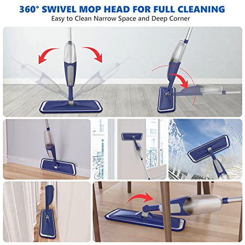Image of BPAWA Spray Mops for Floor Cleaning: Wet Microfiber Mop for Hardwood Tile