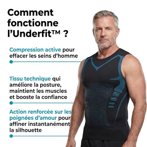 Débardeur compression homme Underfit gilet underwear correcteur de posture - 3