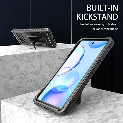 Image of for Google Pixel 7 Case, Military Grade Protection Shockproof Case with Tempered Glass HD Screen Protector and Kickstand Compatible with Google 7 Phone 6.3 Inch (Black)
