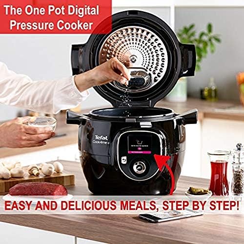 Tefal CY855840 Cook4me+ One-Pot Connected Digital Electric Pressure Cooker, Multi Cooker, (6 Portions/Litre), Black