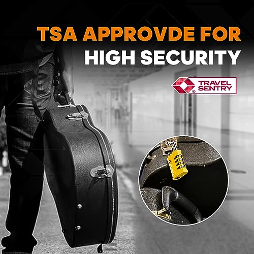 SURE LOCK TSA Accepted 4 Dig Heavy Duty Big Combination Luggage Padlock All Metal Travel Lock for Equipment Hard Case Luggage Gun Case Gym Locker Pelican Vault Lock (2, Yellow) - Image 5
