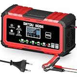 DATOUBOSS Carica Batteria per Auto 15A/8A 12V/24V, Carica Batteria Intelligente con Riparazione e Compensazione Termica, per Auto Moto Barca, per LiFePO4 Piombo-Acido AGM GEL (12V 15A/24V 8A)