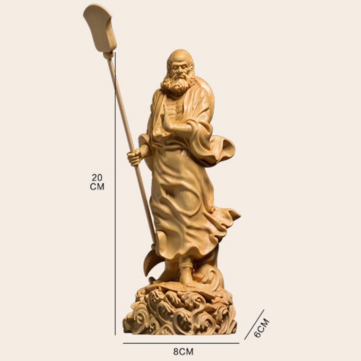 Amazon｜神像 達磨大師立像 高級天然ツゲ木彫り達磨像 木製仏像 神像