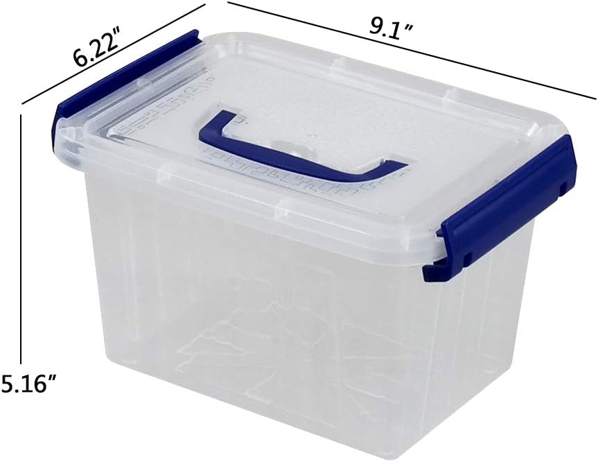 6-Pack 3 Liter Storage Box, Small Plastic Bin with Handle image 2