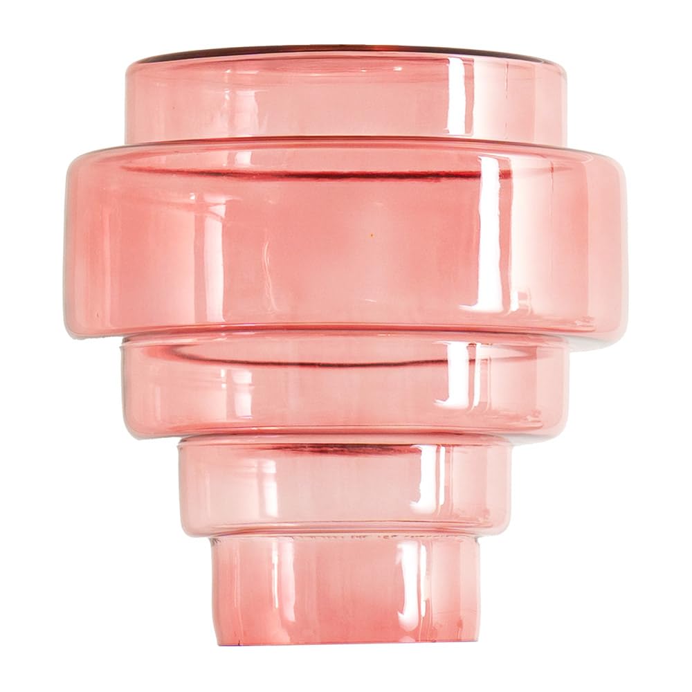 ValueLights | Lane Pink Glass 5 Tier Layered Easy Fit Ceiling Pendant Lamp Shade | Shades, Home Décor & Improvement Essential | 235mm Shade Width