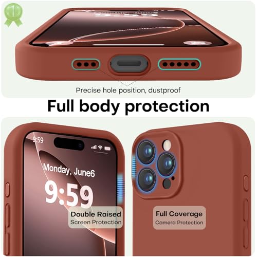 Image of LOVE 3000 Designed for iPhone 16 Pro Max Case, Premium Silicone with [Soft Anti-Scratch Microfiber Lining] Shockproof Protective Phone Case for Men Women Girls 6.9 inch, Caramel