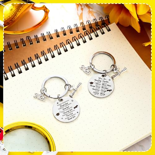Image of Landical 12 Pcs Graduation Gifts for Her Him Class of 2026 Gifts Keychain Bulk for College High School Gifts for Women Men