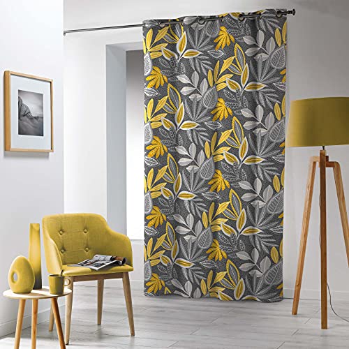 douceur d'intérieur, Cortina con Ojales, 140 x 240 cm, Microfibra Impresa Woody Cover