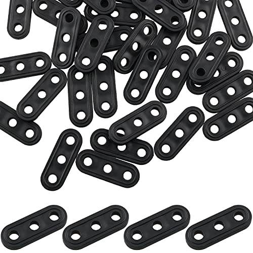 WHYHKJ 40pcs 3 Hole Camping Tent Cord Rope Adjusters Black Plastic Tent Guyline Wind Rope Fastener Tensioners Bent Runners Outdoor Camping Accessories