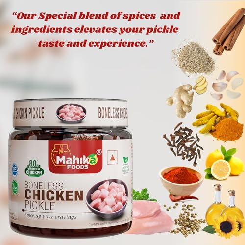 Image of MAHIKA FOODS Boneless Chicken Pickle, Size: 250 Gm + JAR