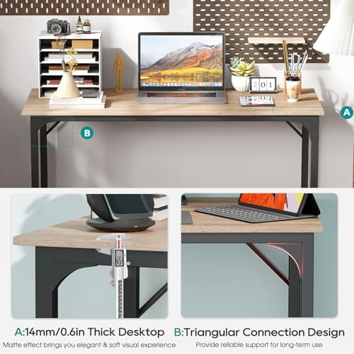 Image of BestOffice Computer Desk,Home Office Desk, Modern Simple Style for Home Office Study Writing (Nature, 39 Inch)