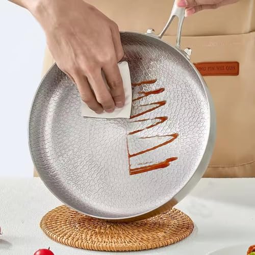 Patelnia nieprzywierająca, patelnia indukcyjna, bez PFOA, naczynia ze stali nierdzewnej powlekane tytanem, do kuchenki gazowej i elektrycznej, 20 cm