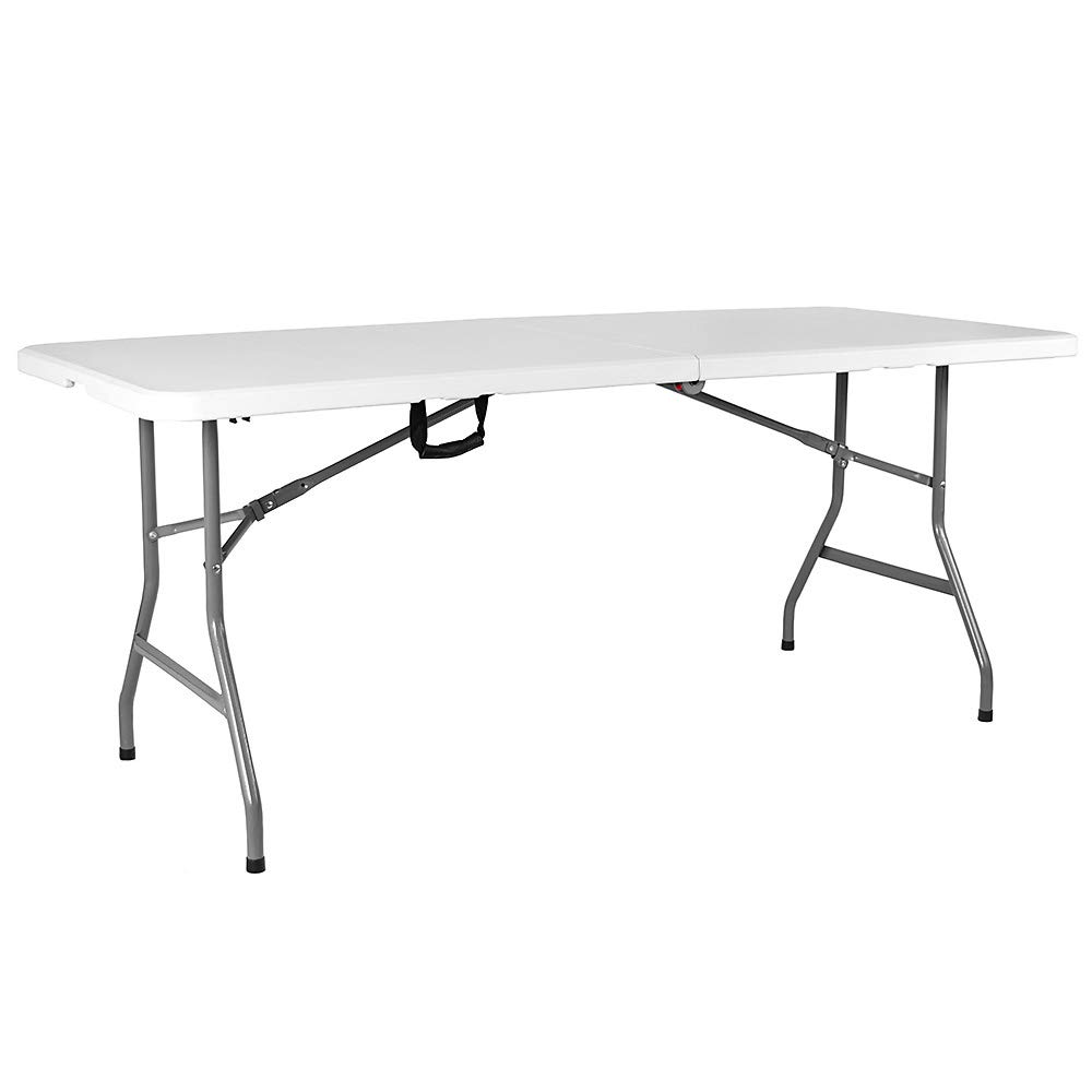 Home Vida Heavy Duty Trestle Picnic Folding Table Silver, 5 feet