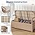Outdoor Storage Bench with Cushion, 2-Person All-Weather PE Rattan Patio Bench with Backrest & Armrests, Waterproof Wicker Deck Box Seat for Garden, Porch, Poolside & Backyard, Metal Frame?Yellow