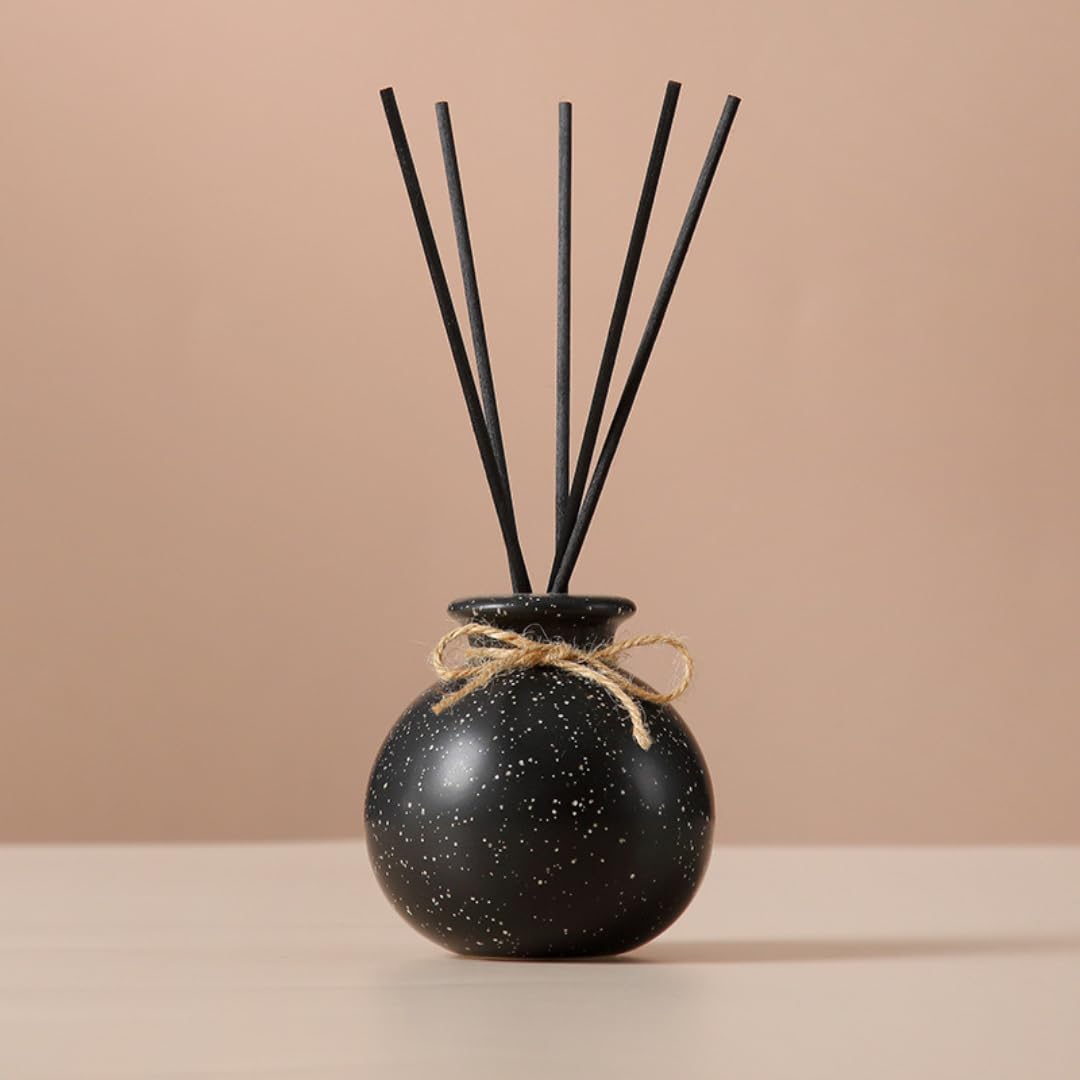 Round Reed Diffuser Vase - Black